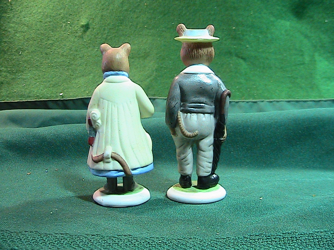 Easter 2 CUTE minature porcelain  FIGURES  fairy garden