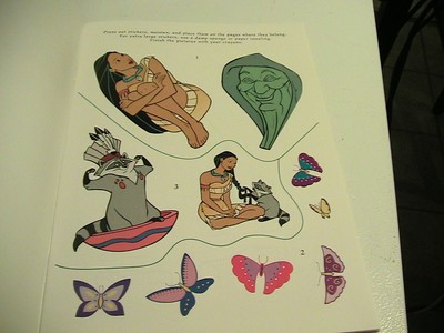NEW Vintage Golden 1995 Disney's Pocahontas Giant Sticker Coloring Book 2740