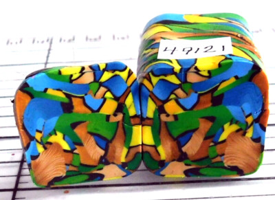 SCRAP polymer clay cane, raw, square, Kato, Premo 49121 1''x1''x 1 1/2''