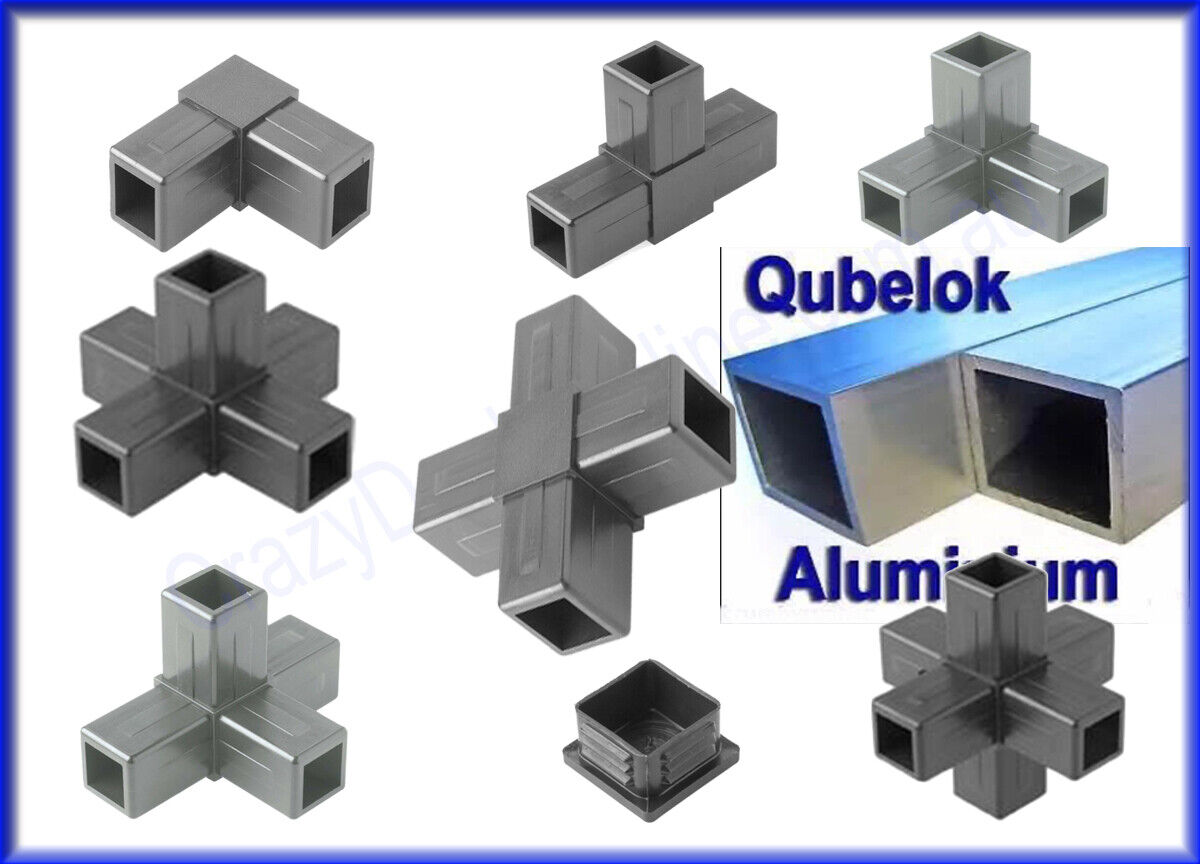 Qubelok Nylon Corner Connectors for Aluminium Square Tube 6pc Pack eBay