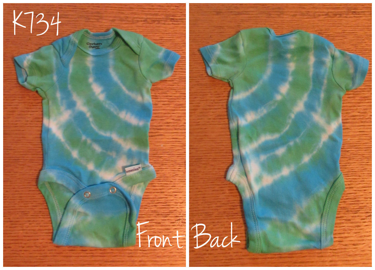 Reborn baby doll clothes (1) tie dye Preemie organic Gerber onesie bodysuit OOAK