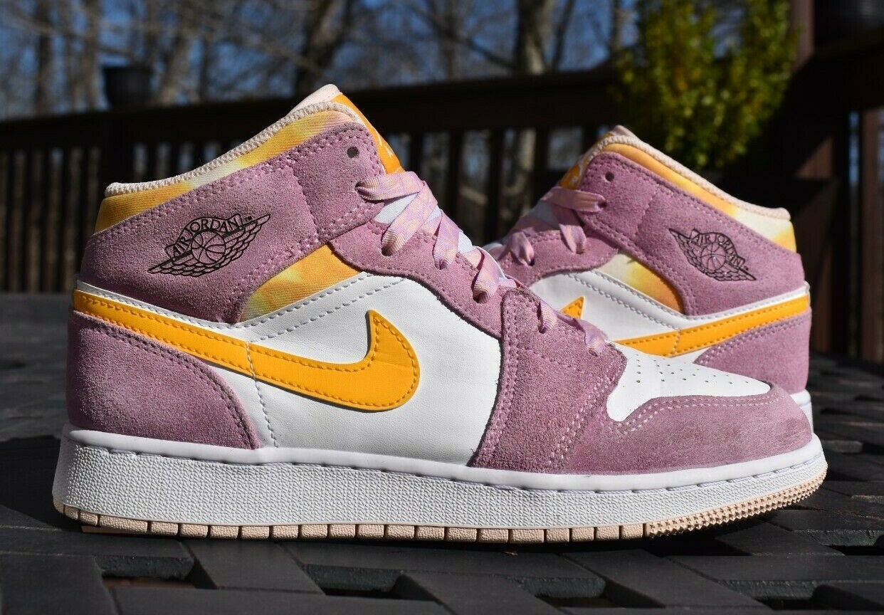 靴 Nike GS Air Jordan 1 Mid Soft Pink 24.5 公式 ストアレディース - Nike Air Jordan 1 Mid GS PINK 24