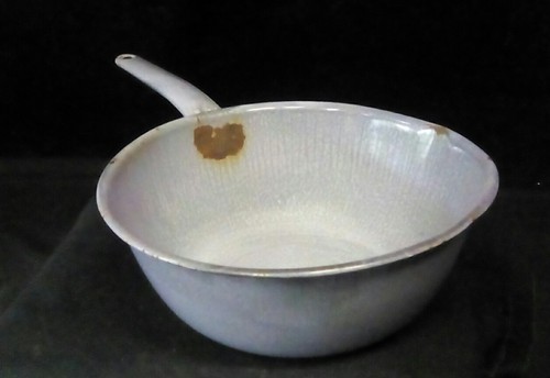 Antique Vintage Primitive Kitchen Enamelware Porcelain Pot Pan