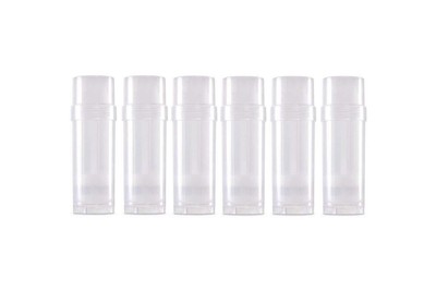 6 ct. Deodorant Twist-up Empty Containers (Natural) - for lotion bar, heel balm