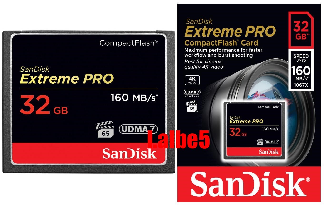 SanDisk - 【並品】SanDisk 32GB Extreme Pro 160MB/s CF Sandisk Extreme Pro 32GB 32G CF 160MB/s Compact Flash Card