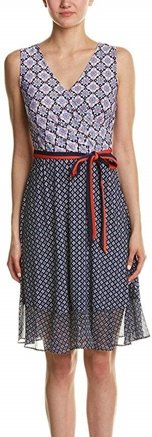 Donna Morgan 171671 Womens Sleeveless Wrap Front Dress Marine Navy Size 16