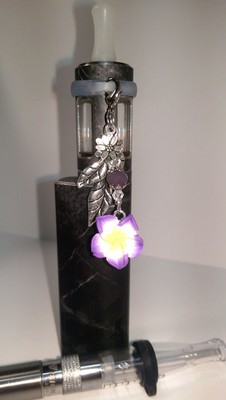 Vape Pen Mod Charm - Flower Bouquet Crystal - Lavender - 1 Silicone Ring