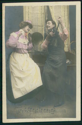 Black people dance Cake Walk Gramphone old 1910s photo postcard lot set of 5