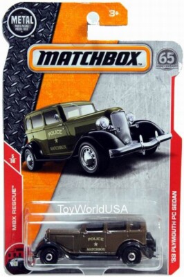 2018 Matchbox #55 MBX Rescue '33 Plymouth PC Sedan Brown
