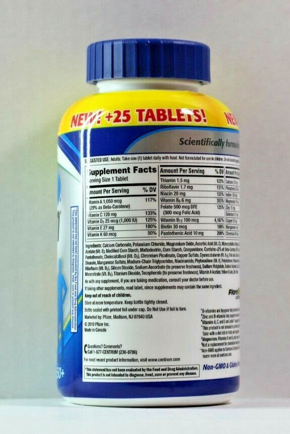 Centrum Silver Multivitamin Multimineral Supplement for MEN 50+, 275 Tablets