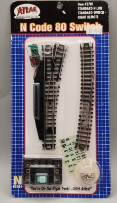 Atlas N Scale Code 80 Standard N Line #4 Right Remote Switch Nickel Silver 2701