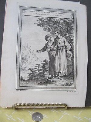 Vintage Print,SEIGNEURS DE LASSA,Histoire Des Voyages,1758,Copperplate