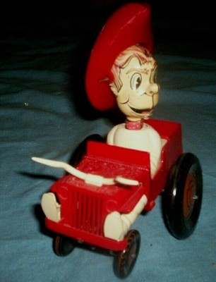 Vintage Working Marx Sheriff Sam and his Whoopee Car Tin Litho Windup Toy W/Box