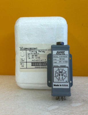 Agastat 2112AH1SDC947 120 V, 60 Hz, 0.375 to 3.0 sec, 2P, Timing Relay. New!