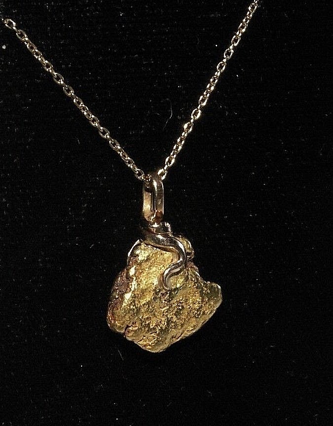 Genuine Natural Gold Nugget Pendant with Handmade Bail , 3.13 Gram
