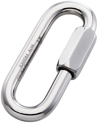 Maillon Rapide Quick Link Long Plated Carabiner - 10mm/7/16" Standard Pack Steel