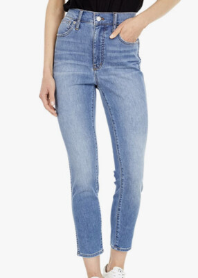 NWOT  Madewell 10'' High-Rise Skinny Crop Jeans in Welling Wash Size 28