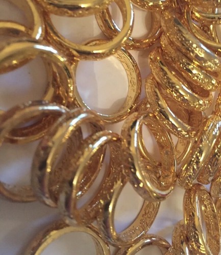 Lord Of The Rings Movie Ring 6.5 Heavy Gold Plate Etched Prop Not Scrap 100 Ct