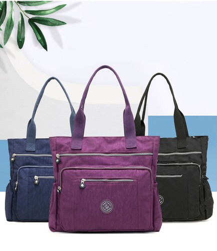 Women/'s waterproof nylon tote bag shopping bag leisure travel work bag storage