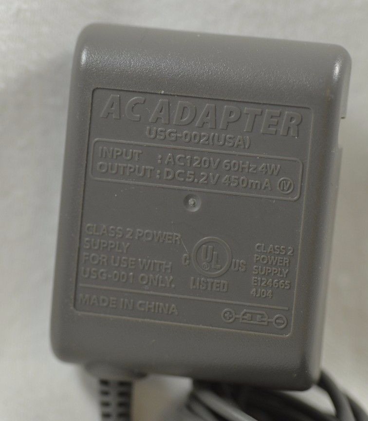 GENUINE NINTENDO USG-002 AC ADAPTER FOR NINTEDO DS LITE TESTED FREE SHIP