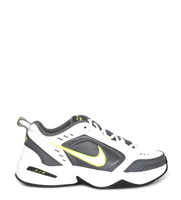 Nike - Zapatillas de piel Air Monarch blanco, gris Hombre/chico Plano Cordones