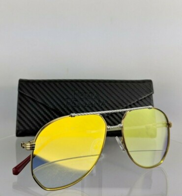 Pre-owned Porta Romana Brand Authentic  1232 Sunglasses Col. 100 1232 Vintage Gold In Gold Reflective Lenses