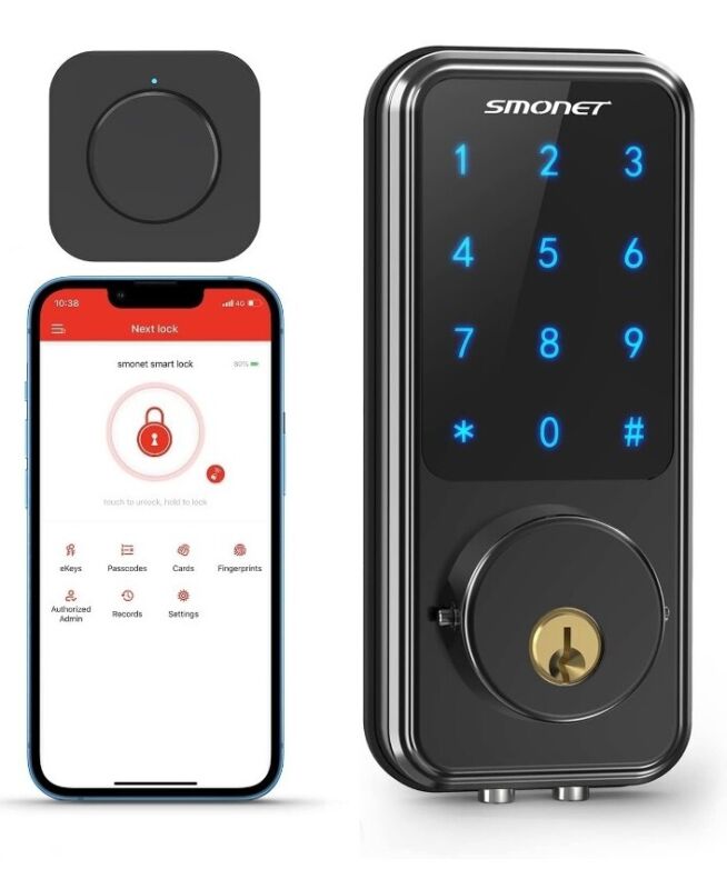 Smart Lock SMONET Digital Keypad Deadbolt Keyless Entry Front Door