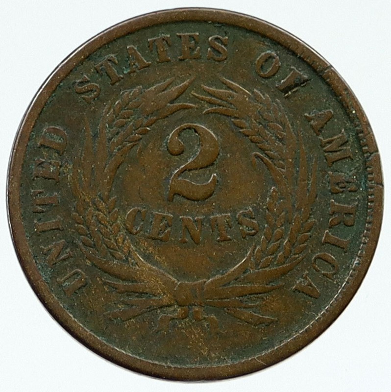 1864 UNITED STATES 2 Cents 1st IN GOD WE TRUST