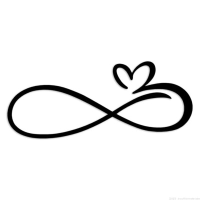 Heart Love Infinity 2 - Decal Sticker - Multiple Colors