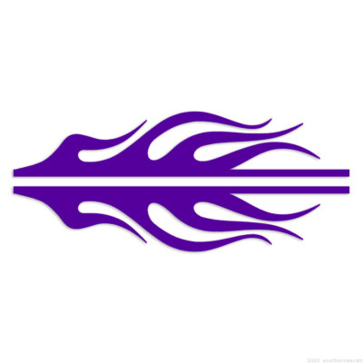 Pair Flames Fire - Decal Sticker - Multiple Colors & Sizes - ebn7352