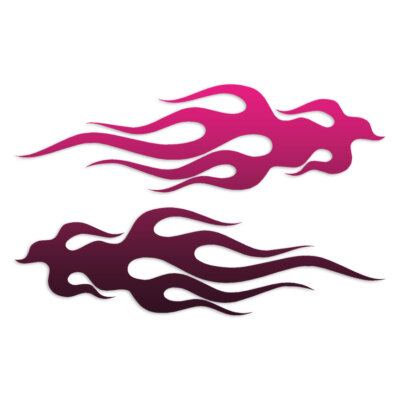 Flames Fire Pair - Decal Sticker - Multiple Patterns & Sizes - ebn7276