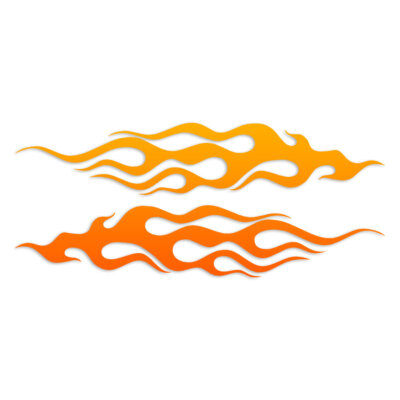 Pair Flames Fire - Decal Sticker - Multiple Patterns & Sizes - ebn7292