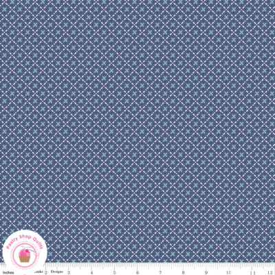 Riley Blake BEE PLAIDS 12028D Blue Check Quilt Fabric LORI HOLT 30s VINTAGE
