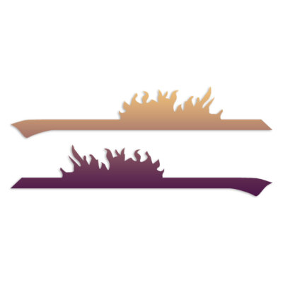 Pair Set Pinstripe Flames - Decal Sticker - Multiple Patterns & Sizes - ebn7444