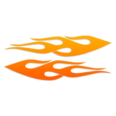 Pair Flames Fire - Decal Sticker - Multiple Patterns & Sizes - ebn7284