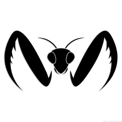 AVISO “PRAYING MANTIS” GOLD LABEL BLACK Praying Mantis - Decal Sticker - Multiple Colors & Sizes
