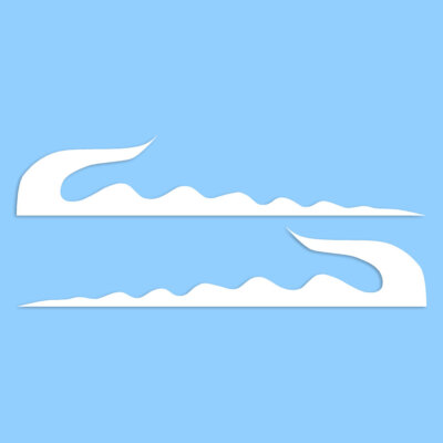 Pinstripe Set Pair Waves - Decal Sticker - Multiple Colors & Sizes - ebn7447