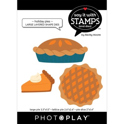 PP Large Layered Die Set Holiday Pies Lattice Pie Slice Whip Cream Crust