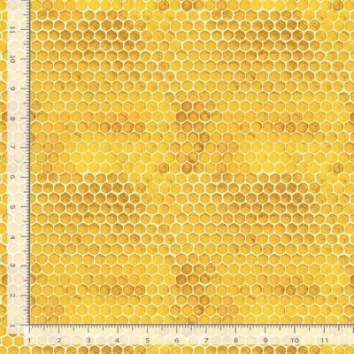 Animal Fabric | Honey Bee Farm Honeycomb Yellow | Timeless Treasures YARD