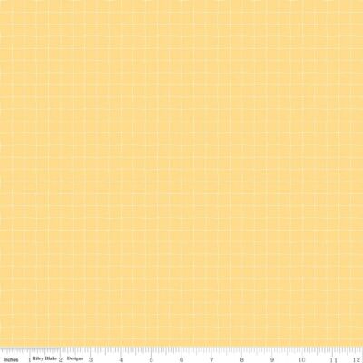 Sew Much Fun - Grid - Sunshine by Echo Park Paper Co. for Riley Blake (1/2yd)