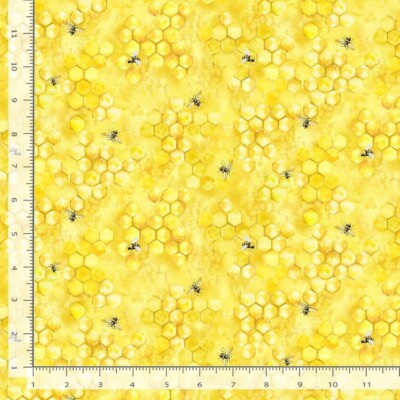 Bee Bees Honeycomb honey combs CD2392 Timeless Durable Cotton Fabric