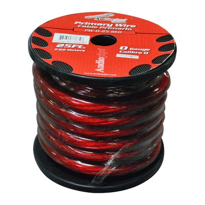 Audiopipe PW025RD 0 Gauge Red Car Amp Power Wire 25' Spool