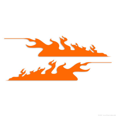 Pair Flames Fire - Decal Sticker - Multiple Colors & Sizes - ebn7437