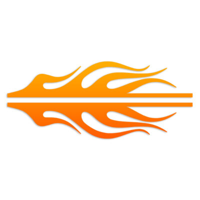 Pair Flames Fire - Decal Sticker - Multiple Patterns & Sizes - ebn7352