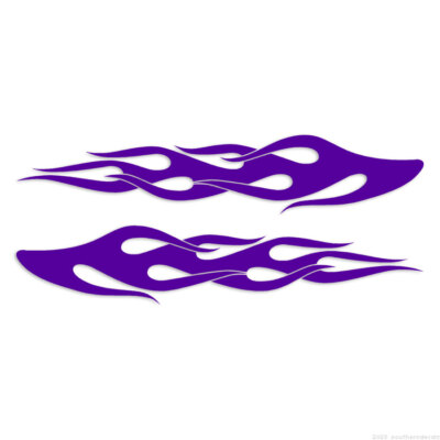 Pair Flames Fire - Decal Sticker - Multiple Colors & Sizes - ebn7290