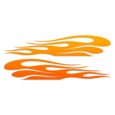 Pair Flames Fire - Decal Sticker - Multiple Patterns & Sizes - ebn7376