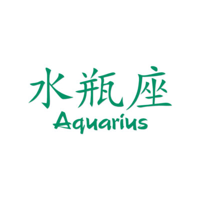 Aquarius Chinese Symbols - Decal Sticker - Multiple Colors & Sizes - ebn2573