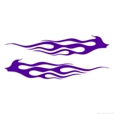 Pair Flames Fire - Decal Sticker - Multiple Colors & Sizes - ebn7277