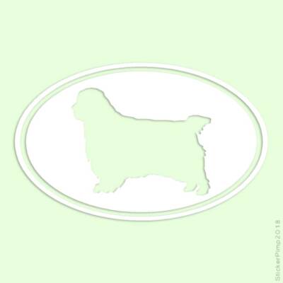 Clumber Spaniel Oval Dog, Vinyl Decal Sticker, Multiple Colors & Sizes #3650