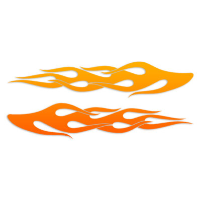 Pair Flames Fire - Decal Sticker - Multiple Patterns & Sizes - ebn7290